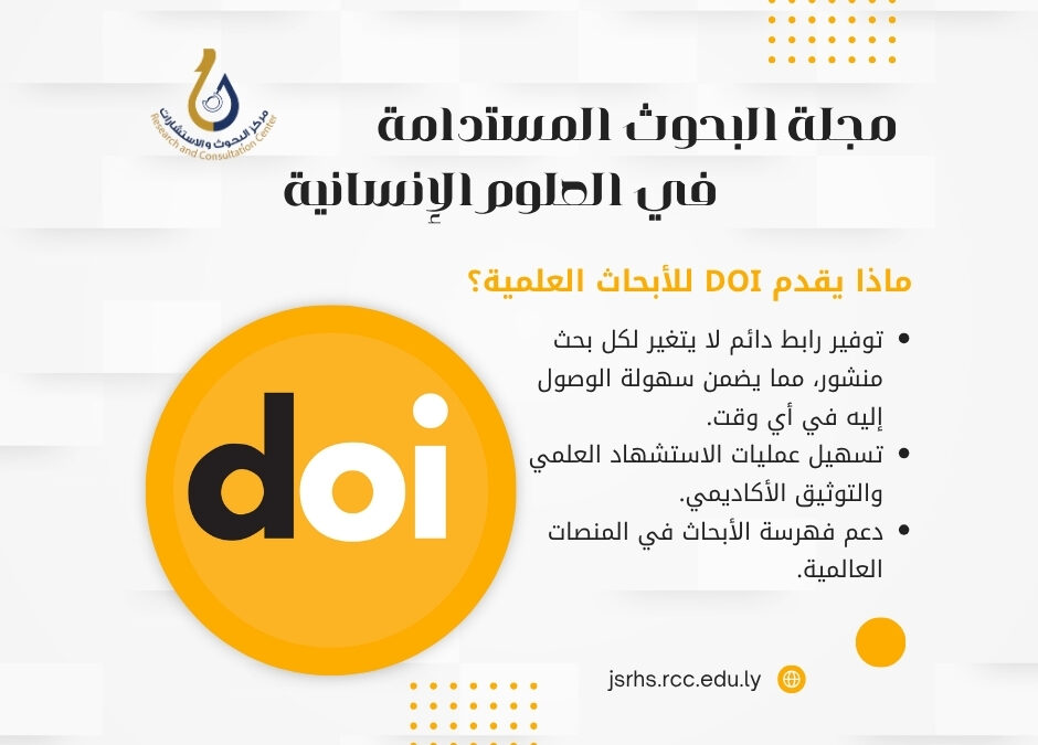 مجلة البحوث المستدامة في العلوم الإنسانية تحصل على معرّف الكائن الرقمي (DOI)