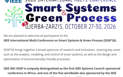 دعوة للمشاركة في المؤتمر الدولي المتعدد لـ IEEE حول الأنظمة الذكية والعمليات الخضراء (SSGP’26) .